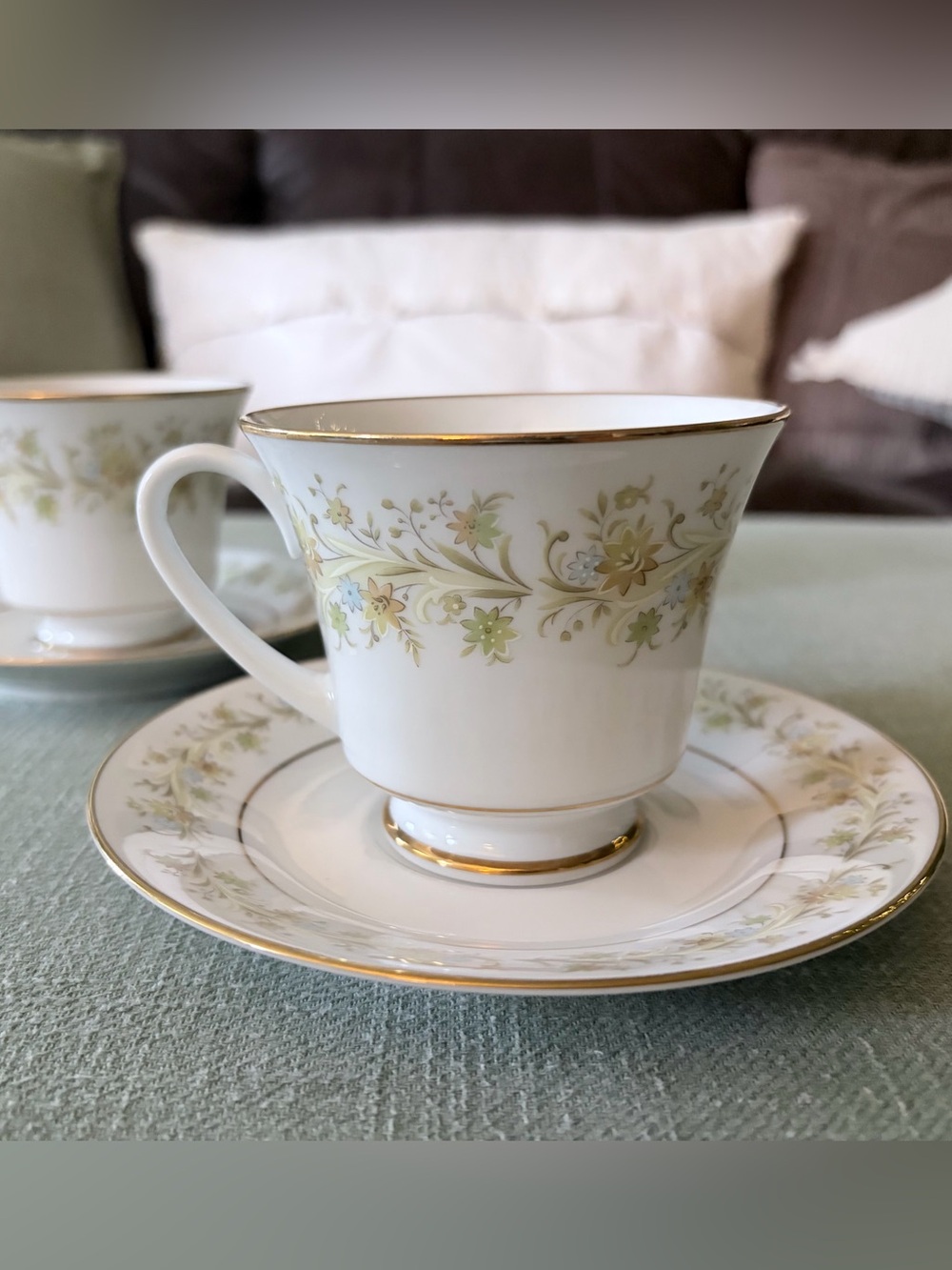 Pair Of Vintage Noritake ‘Andorra’ Fine China Teacups and Saucers 🫖 51 Years Old